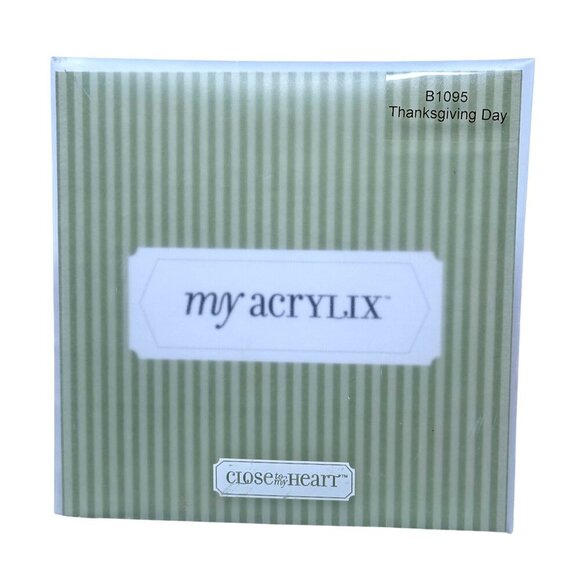 Close To My Heart My Acrylix B1095 Thanksgiving Day Clear Stamp Set Pilgrim - Picture 1 of 9